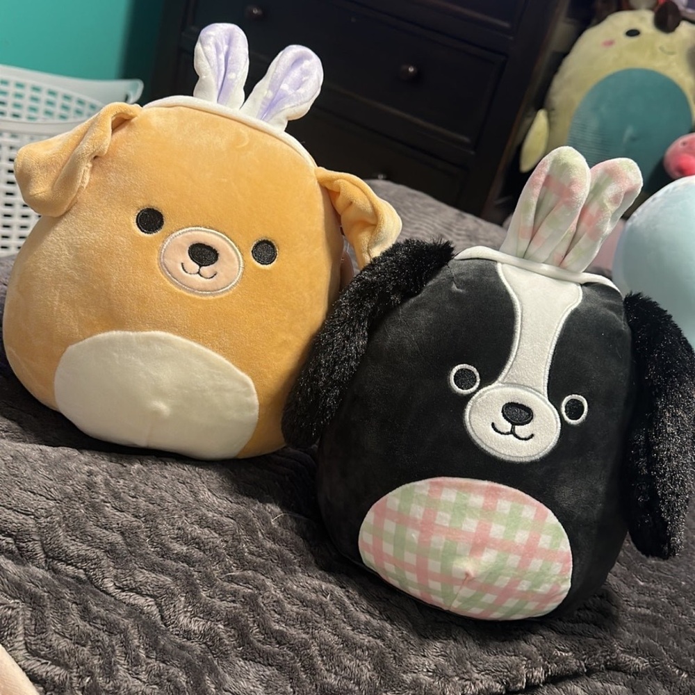 Squishmallow bundle Stevon the pup Nathaniel the pup 8”
